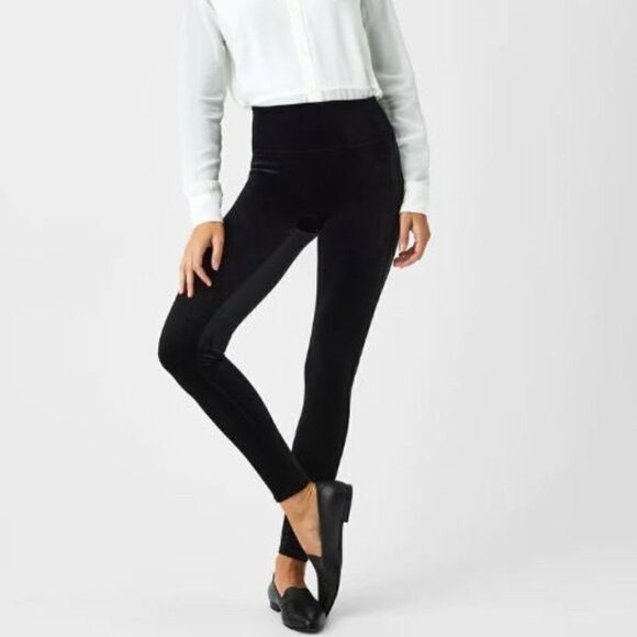 SPANX Velvet Leggings Black Size Large - Picture 1 of 10